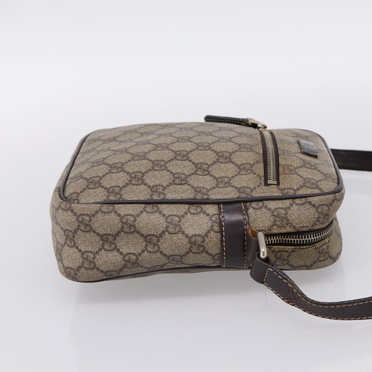 GUCCI GG Supreme Shoulder Bag PVC Beige Gold 233268 Auth hk4217