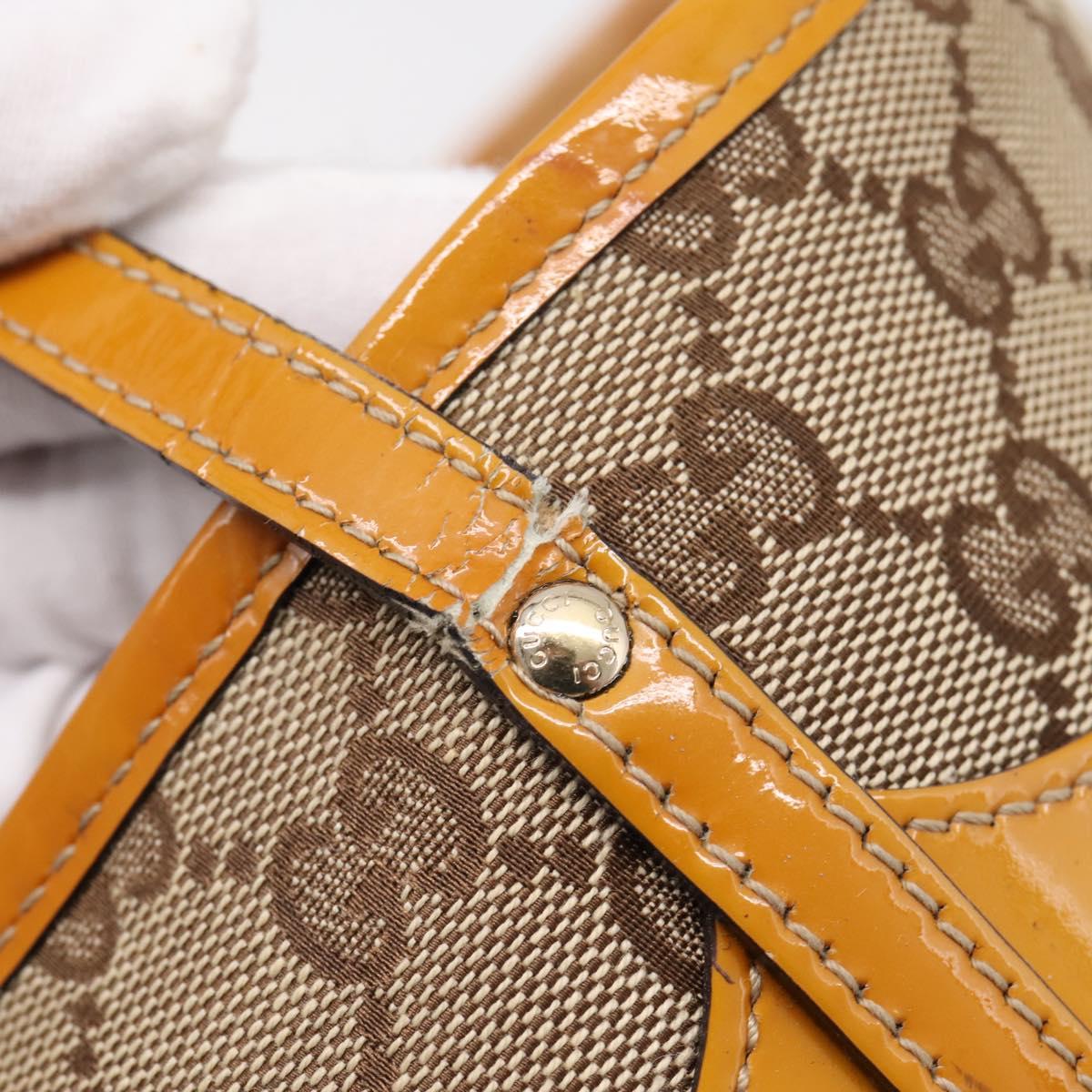 GUCCI GG Canvas Tote Bag Beige Gold 211976 Auth hk4219