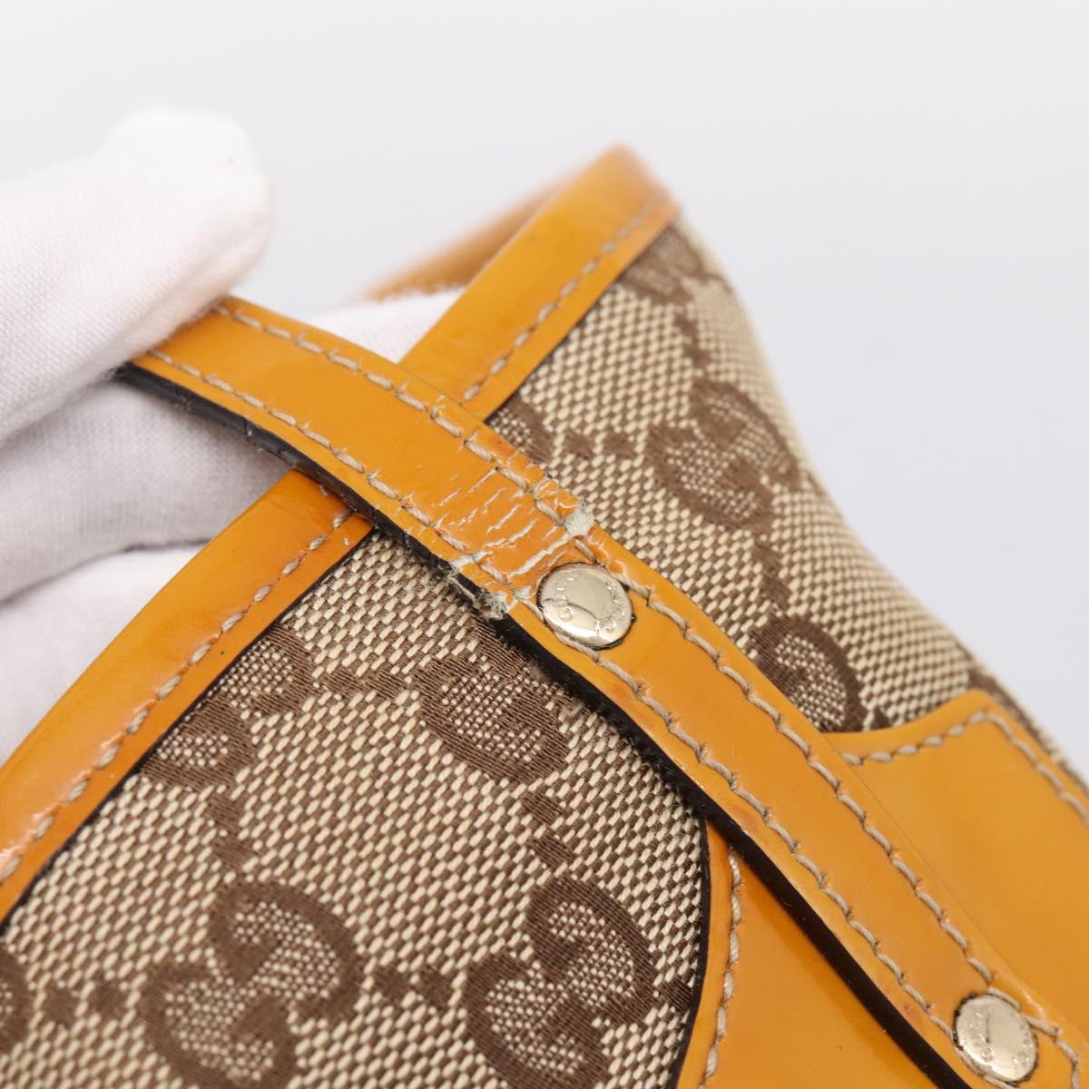 GUCCI GG Canvas Tote Bag Beige Gold 211976 Auth hk4219