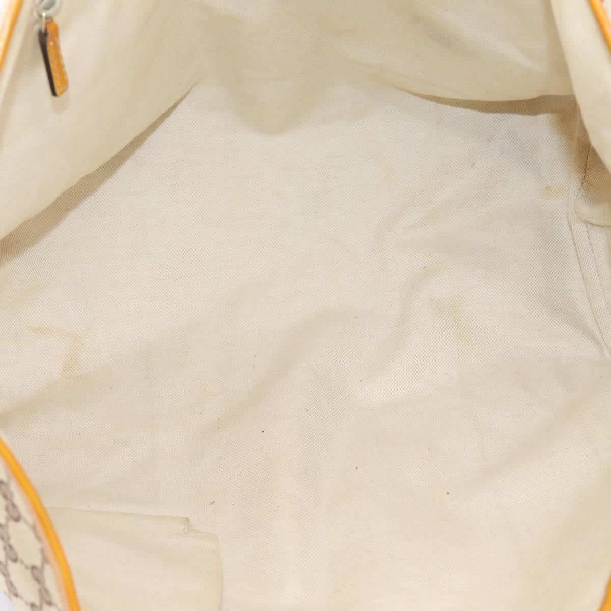 GUCCI GG Canvas Tote Bag Beige Gold 211976 Auth hk4219