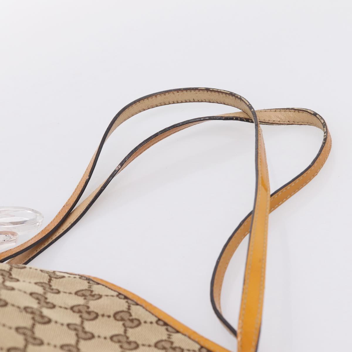 GUCCI GG Canvas Tote Bag Beige Gold 211976 Auth hk4219