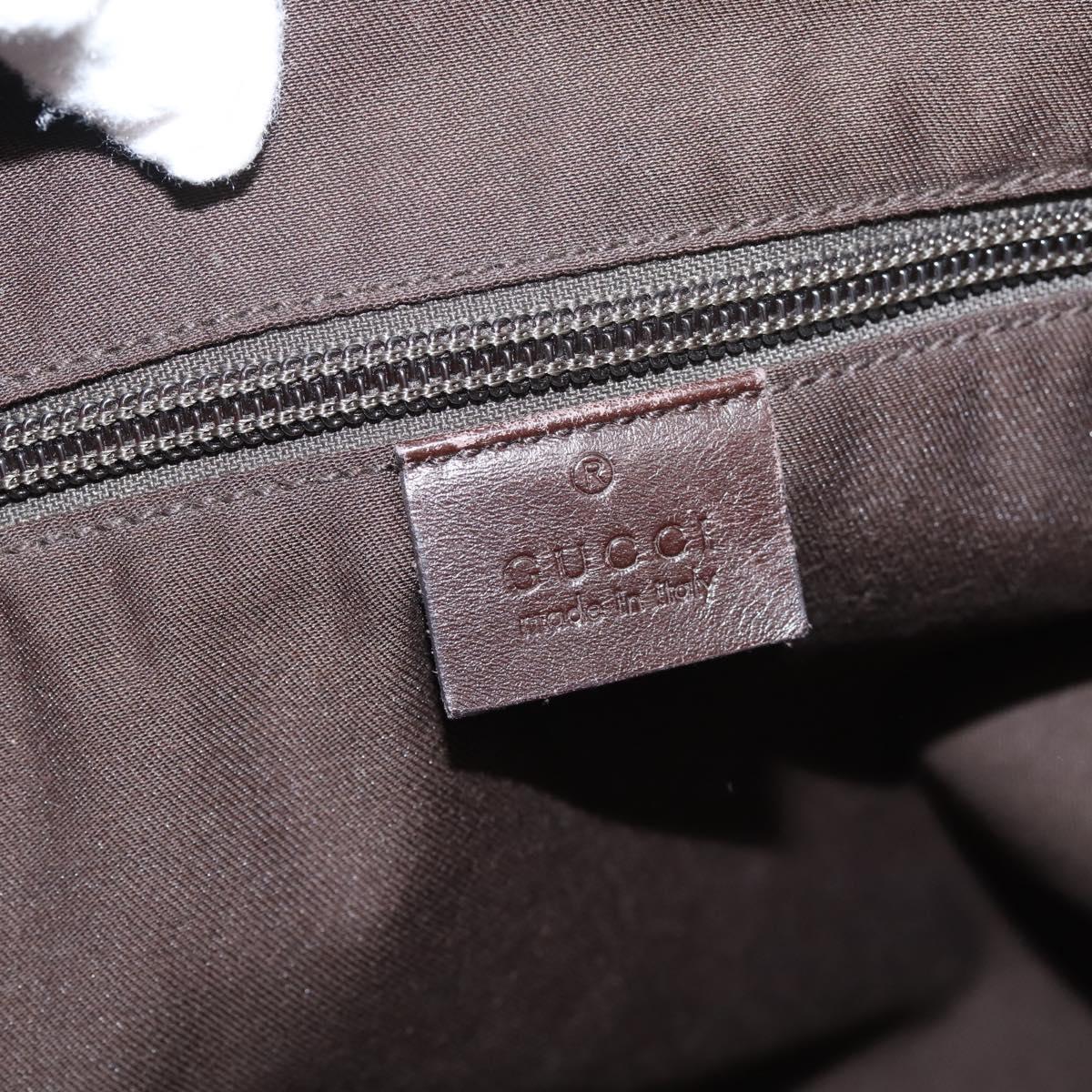 GUCCI GG Canvas Shoulder Bag Beige Silver 145857 Auth hk4220