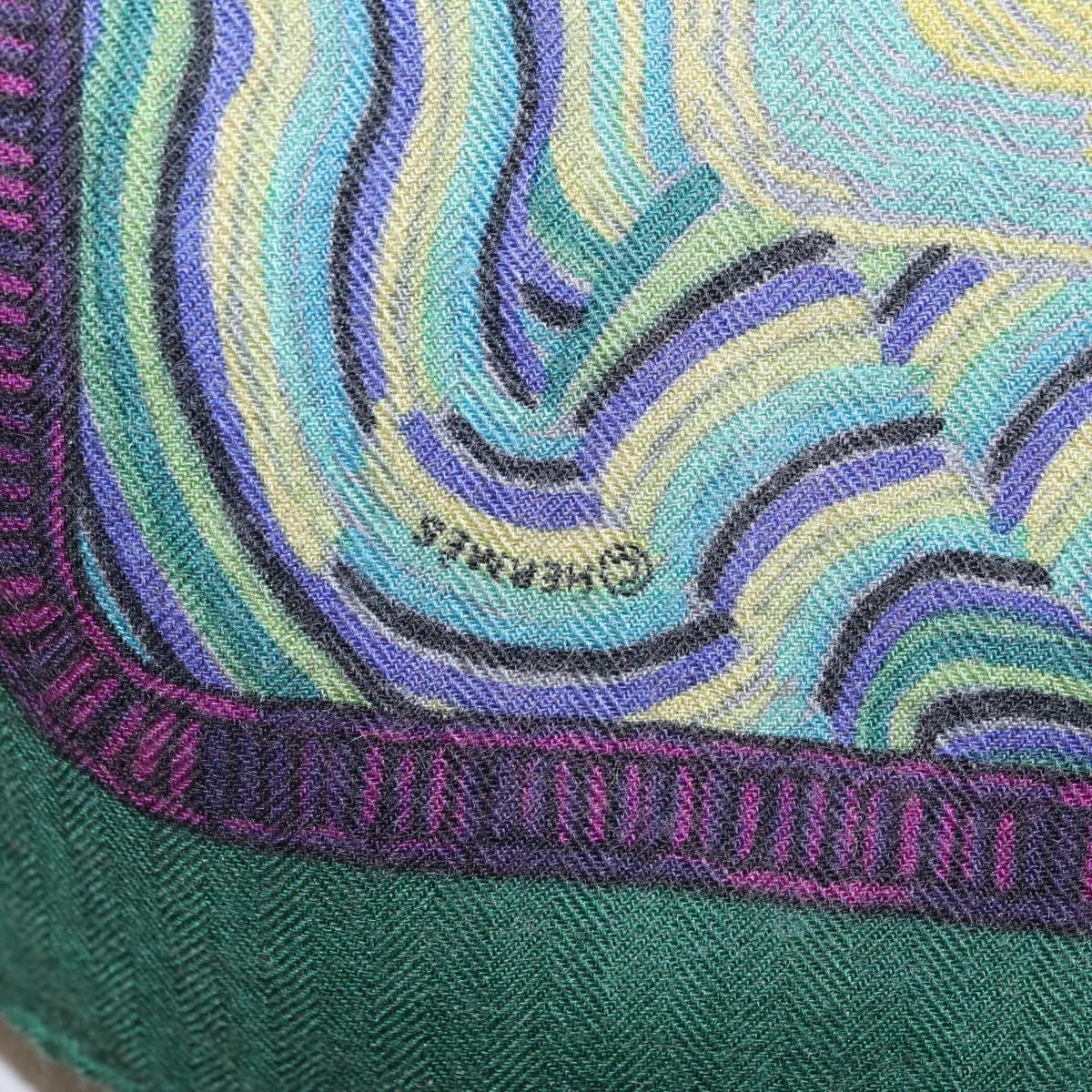 HERMES Carre 90 Scarf ""HENRY F SMITH SAILOR"" Cashmere Green Auth hk4233