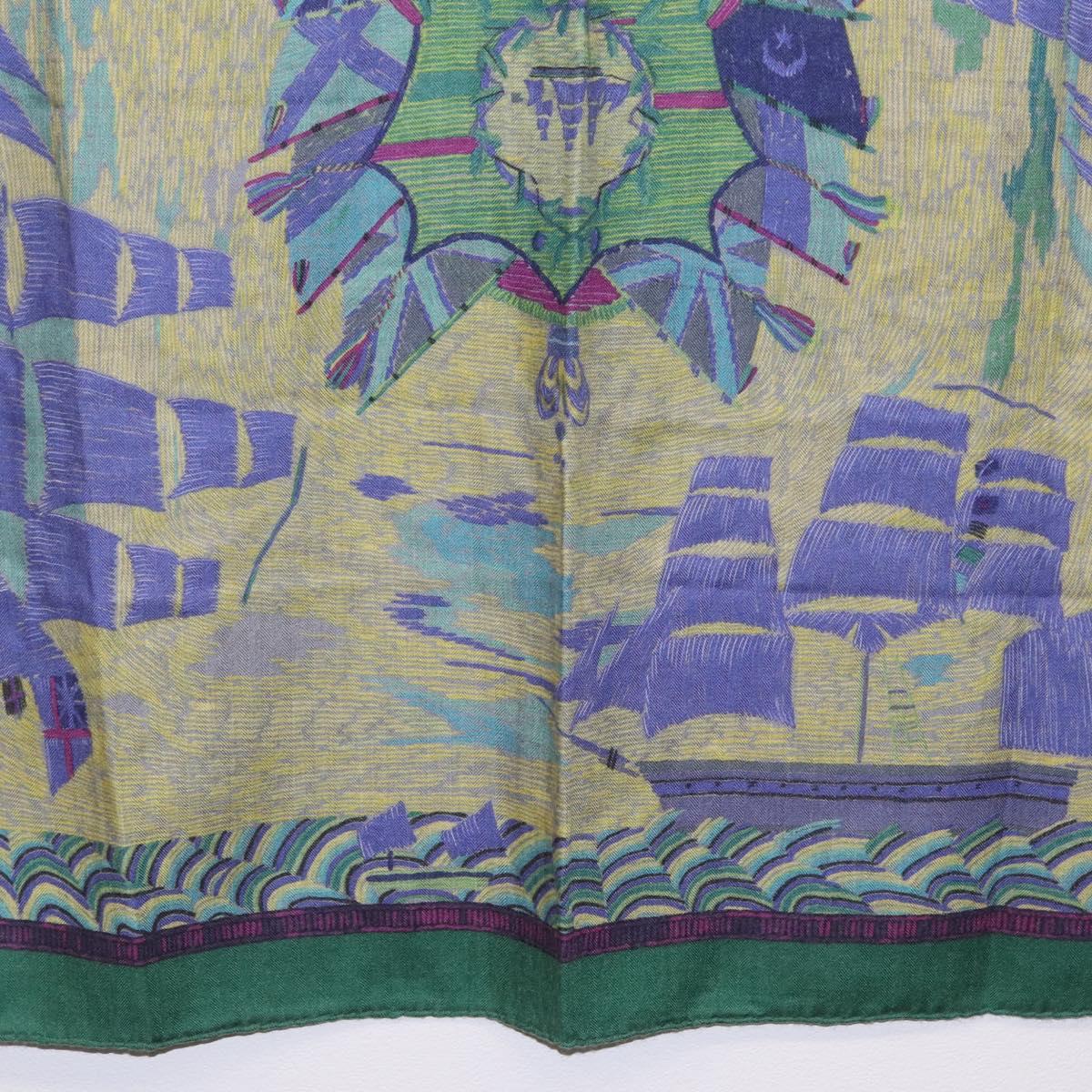 HERMES Carre 90 Scarf ""HENRY F SMITH SAILOR"" Cashmere Green Auth hk4233