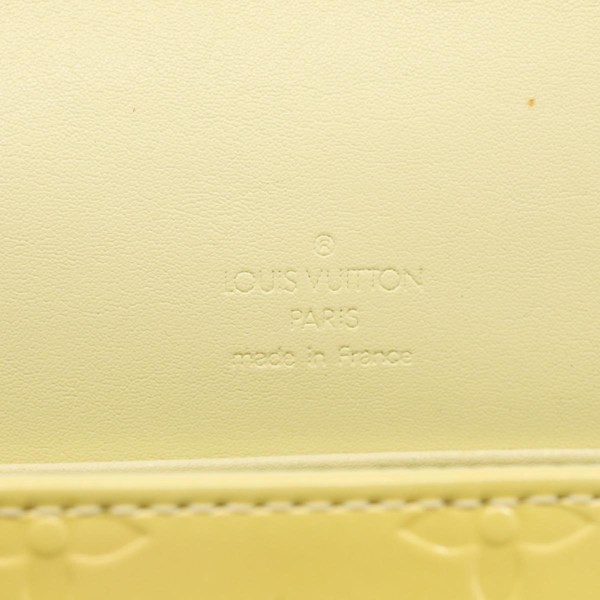 LOUIS VUITTON Vernis Thompson Street Bag Lime Yellow M91071 LV Auth hk4251