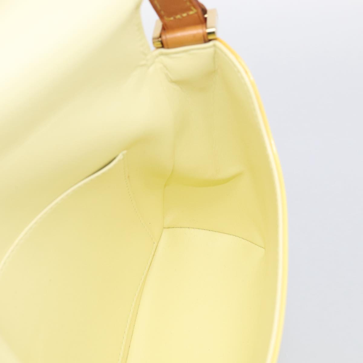 LOUIS VUITTON Vernis Thompson Street Bag Lime Yellow M91071 LV Auth hk4251