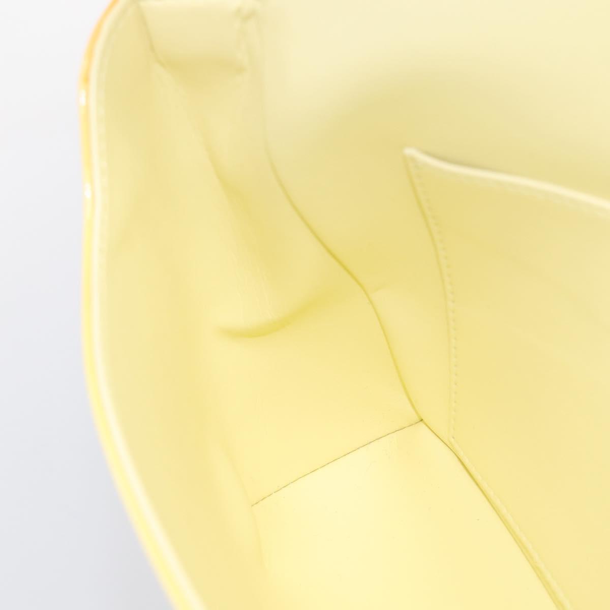 LOUIS VUITTON Vernis Thompson Street Bag Lime Yellow M91071 LV Auth hk4251