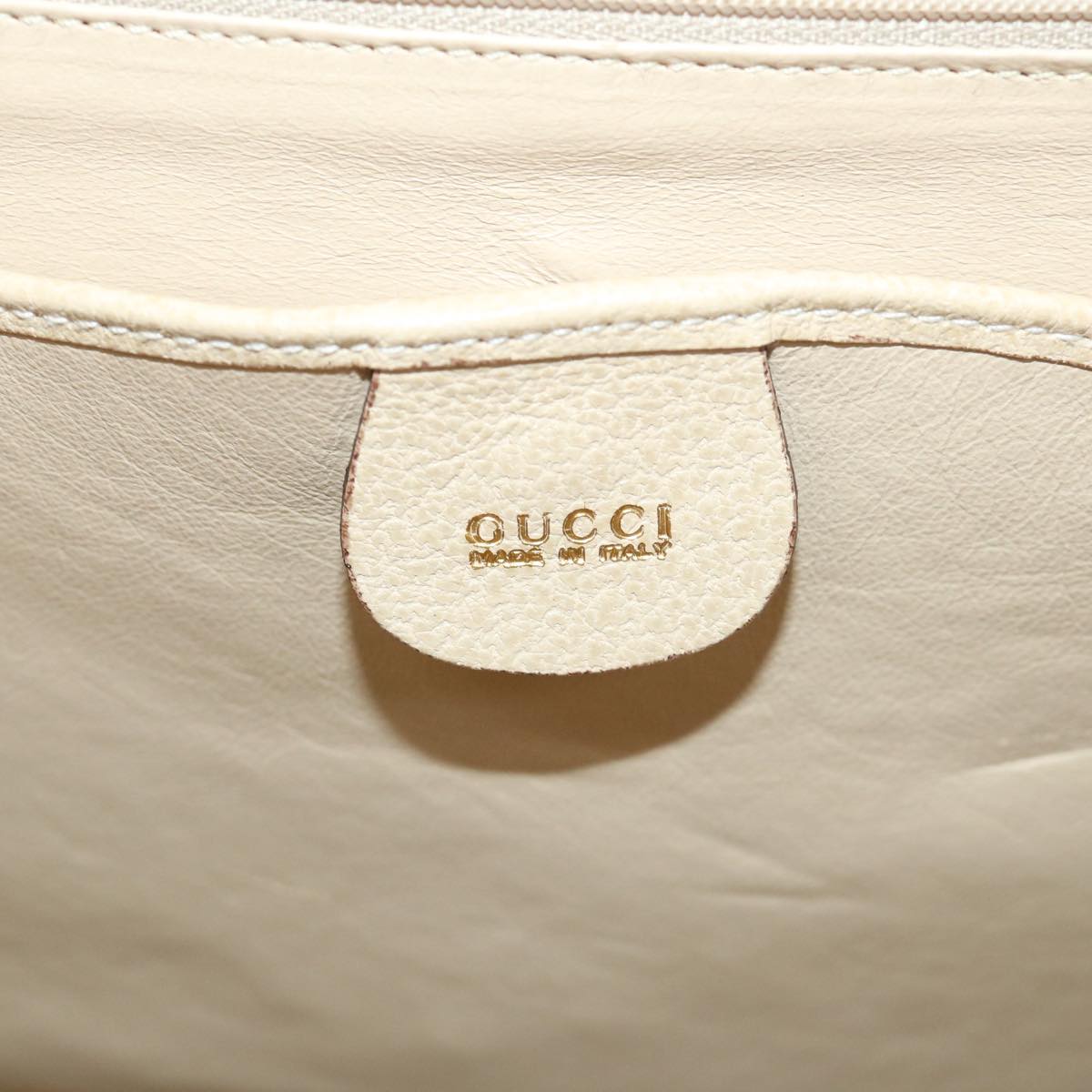 GUCCI Lady Rock Hand Bag Leather 2way Beige 007 1274 0192 Auth hk840