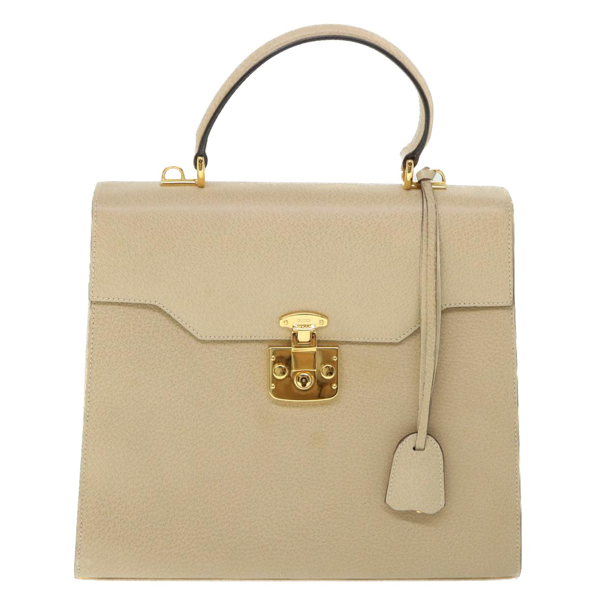 GUCCI Lady Rock Hand Bag Leather 2way Beige 007 1274 0192 Auth hk840