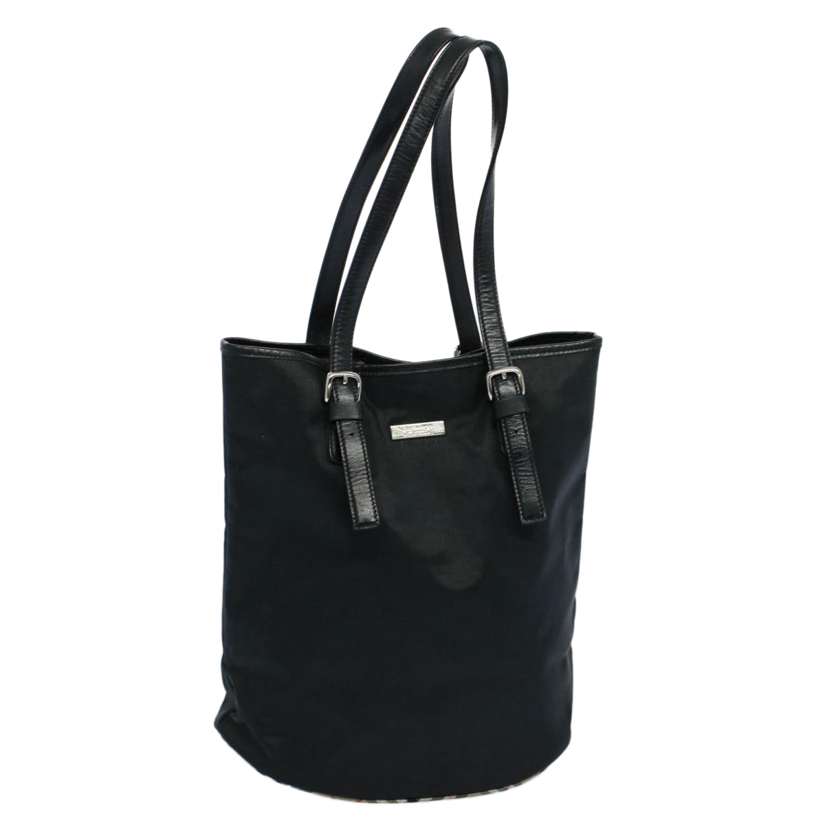 Burberrys Shoulder Bag Nylon Black Auth hk862