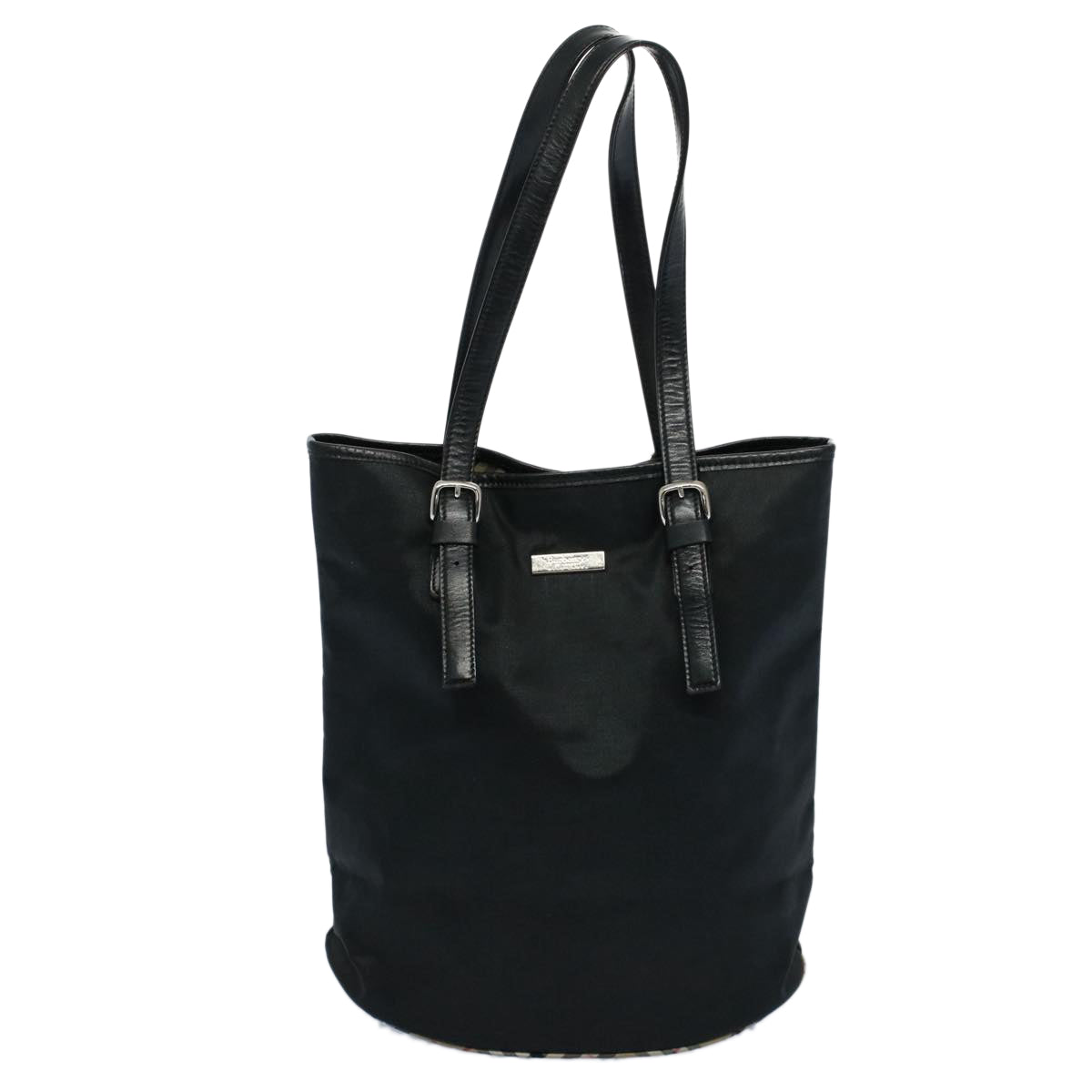 Burberrys Shoulder Bag Nylon Black Auth hk862