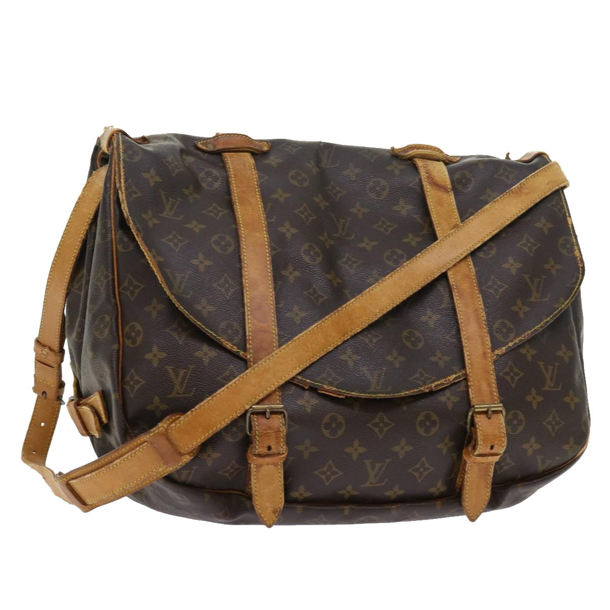 LOUIS VUITTON Monogram Saumur 43 Shoulder Bag M42252 LV Auth hk868