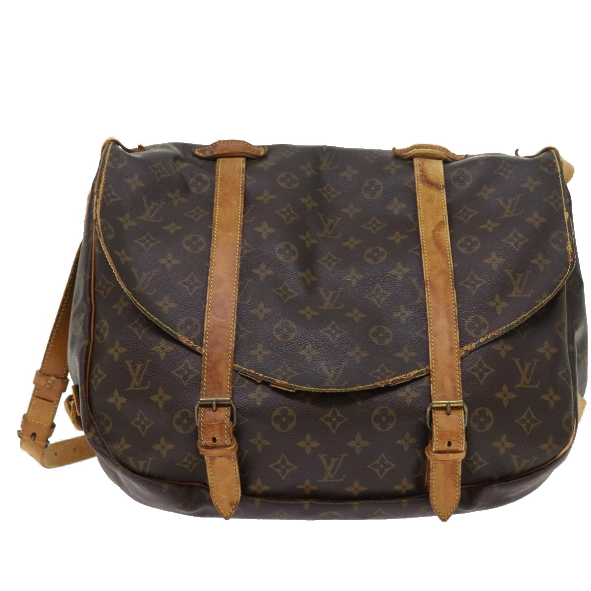 LOUIS VUITTON Monogram Saumur 43 Shoulder Bag M42252 LV Auth hk868