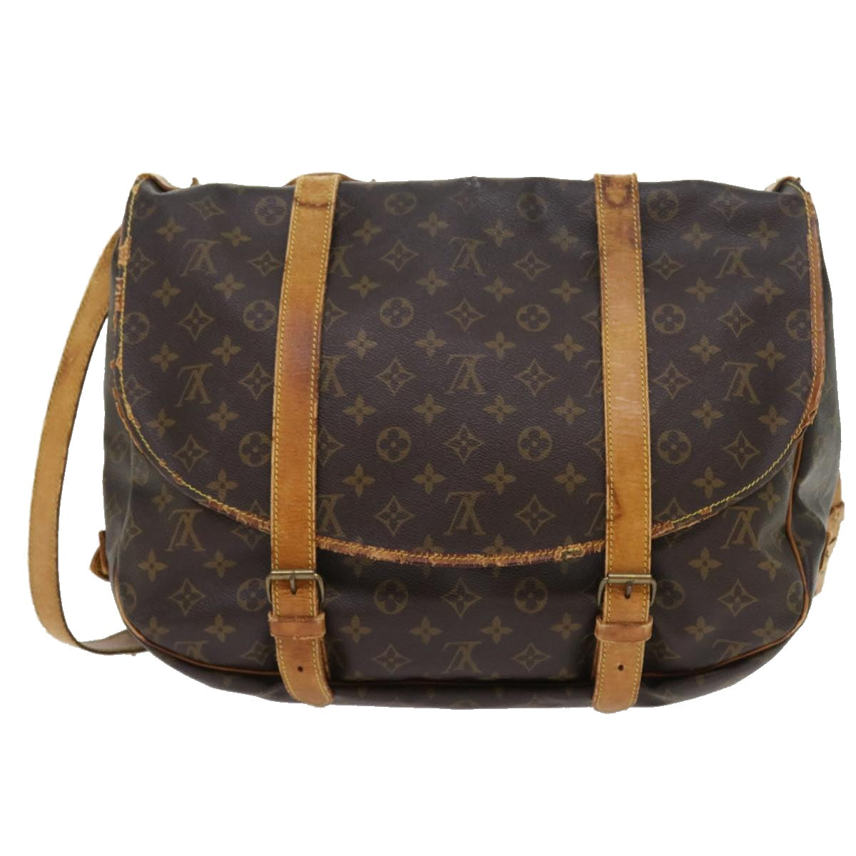 LOUIS VUITTON Monogram Saumur 43 Shoulder Bag M42252 LV Auth hk868