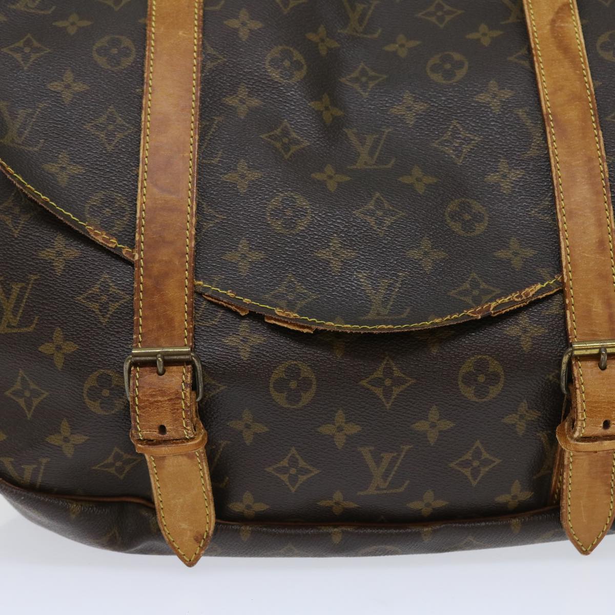 LOUIS VUITTON Monogram Saumur 43 Shoulder Bag M42252 LV Auth hk868