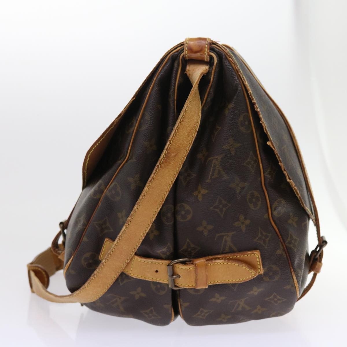 LOUIS VUITTON Monogram Saumur 43 Shoulder Bag M42252 LV Auth hk868