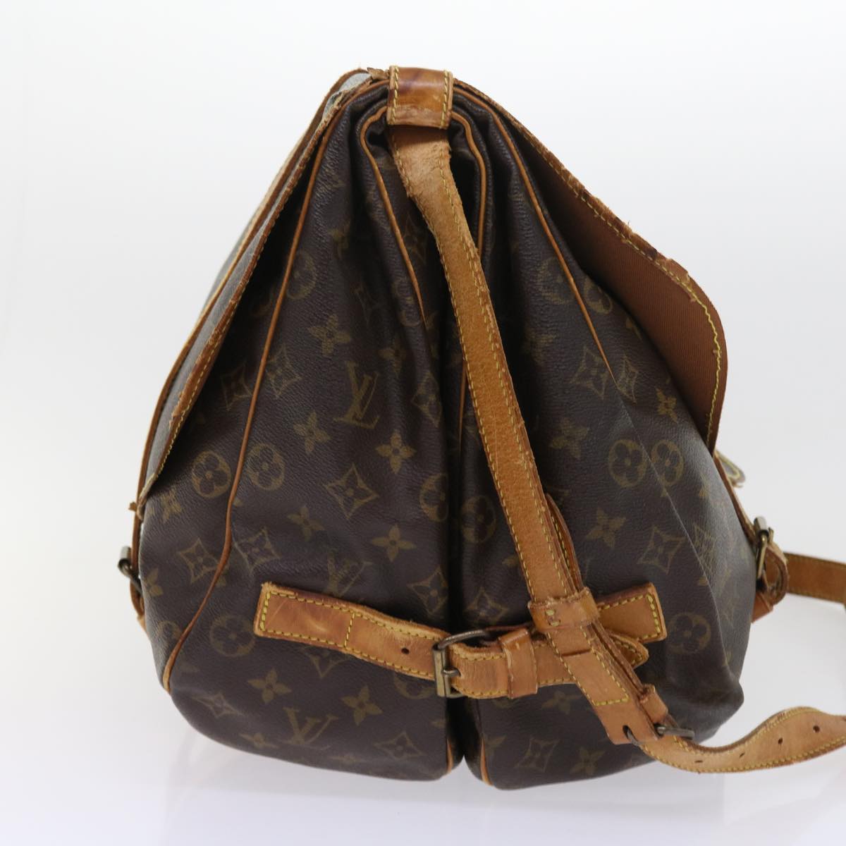 LOUIS VUITTON Monogram Saumur 43 Shoulder Bag M42252 LV Auth hk868