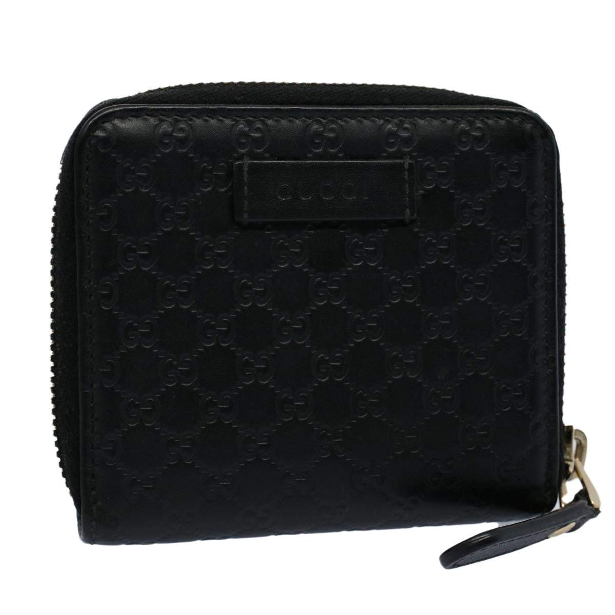 GUCCI Micro GG Canvas Guccissima Wallet Black 449345 525040 Auth hk873