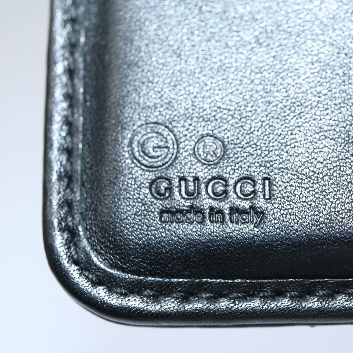 GUCCI Micro GG Canvas Guccissima Wallet Black 449345 525040 Auth hk873