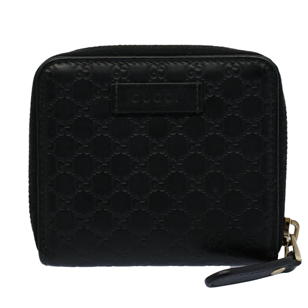 GUCCI Micro GG Canvas Guccissima Wallet Black 449345 525040 Auth hk873