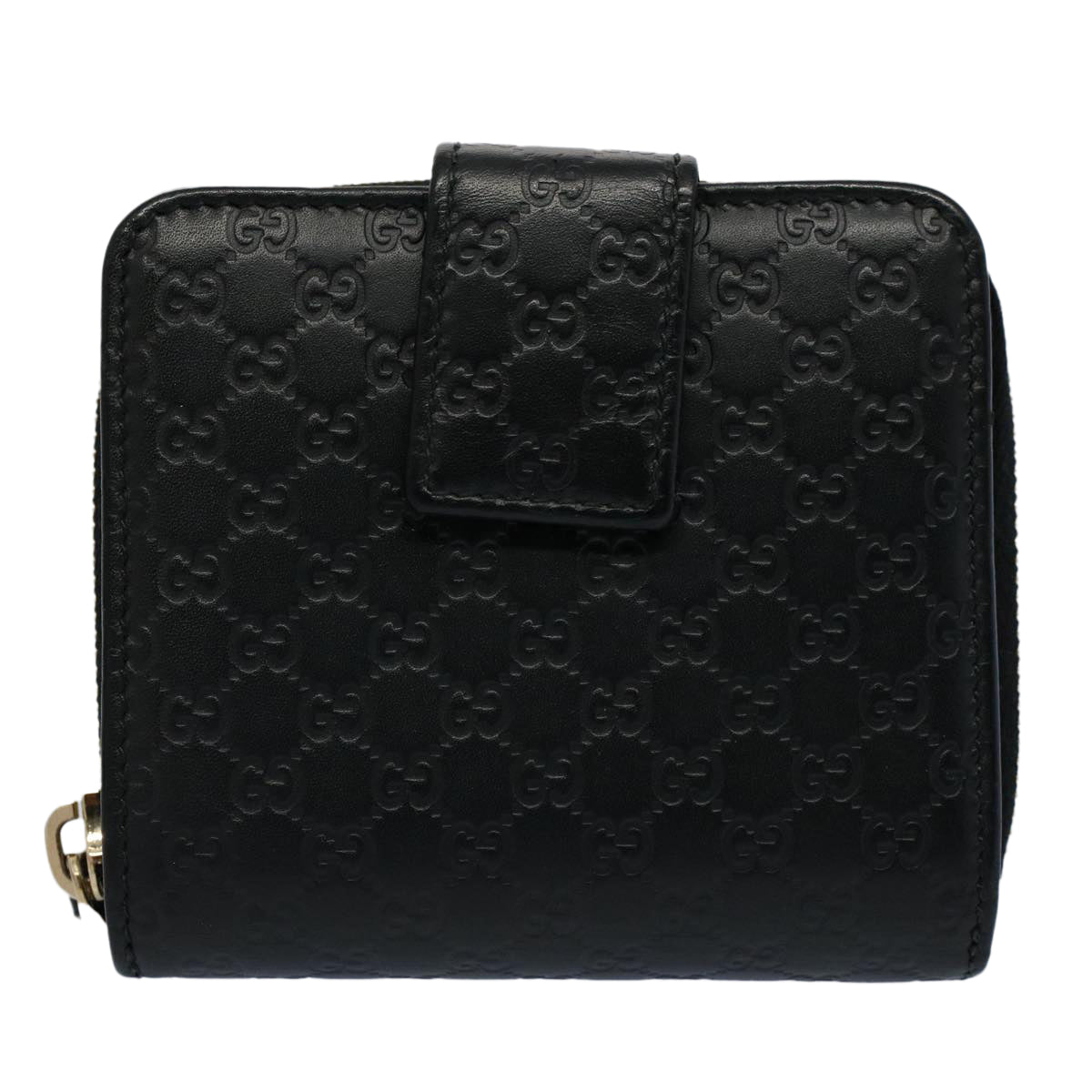 GUCCI Micro GG Canvas Guccissima Wallet Black 449345 525040 Auth hk873