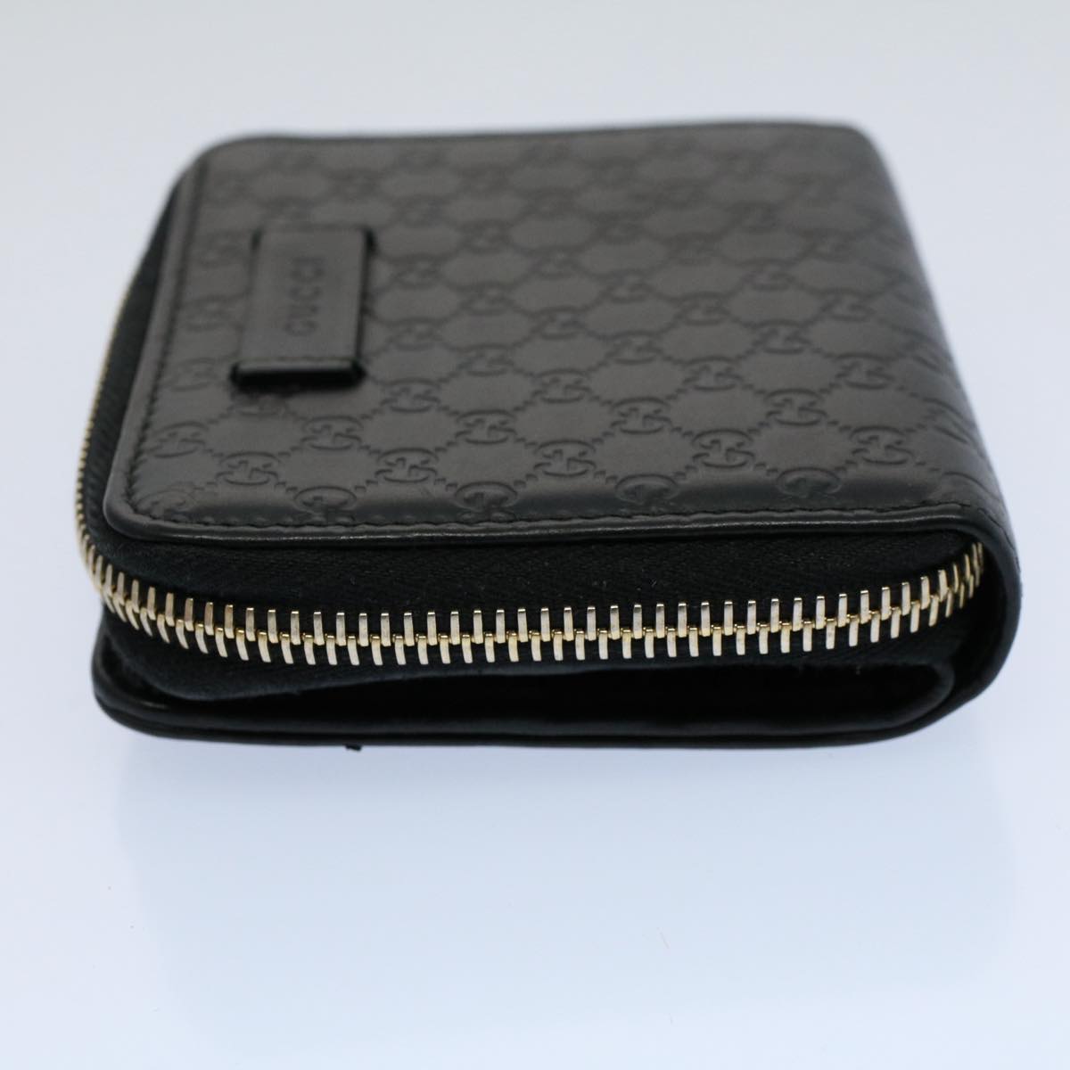 GUCCI Micro GG Canvas Guccissima Wallet Black 449345 525040 Auth hk873