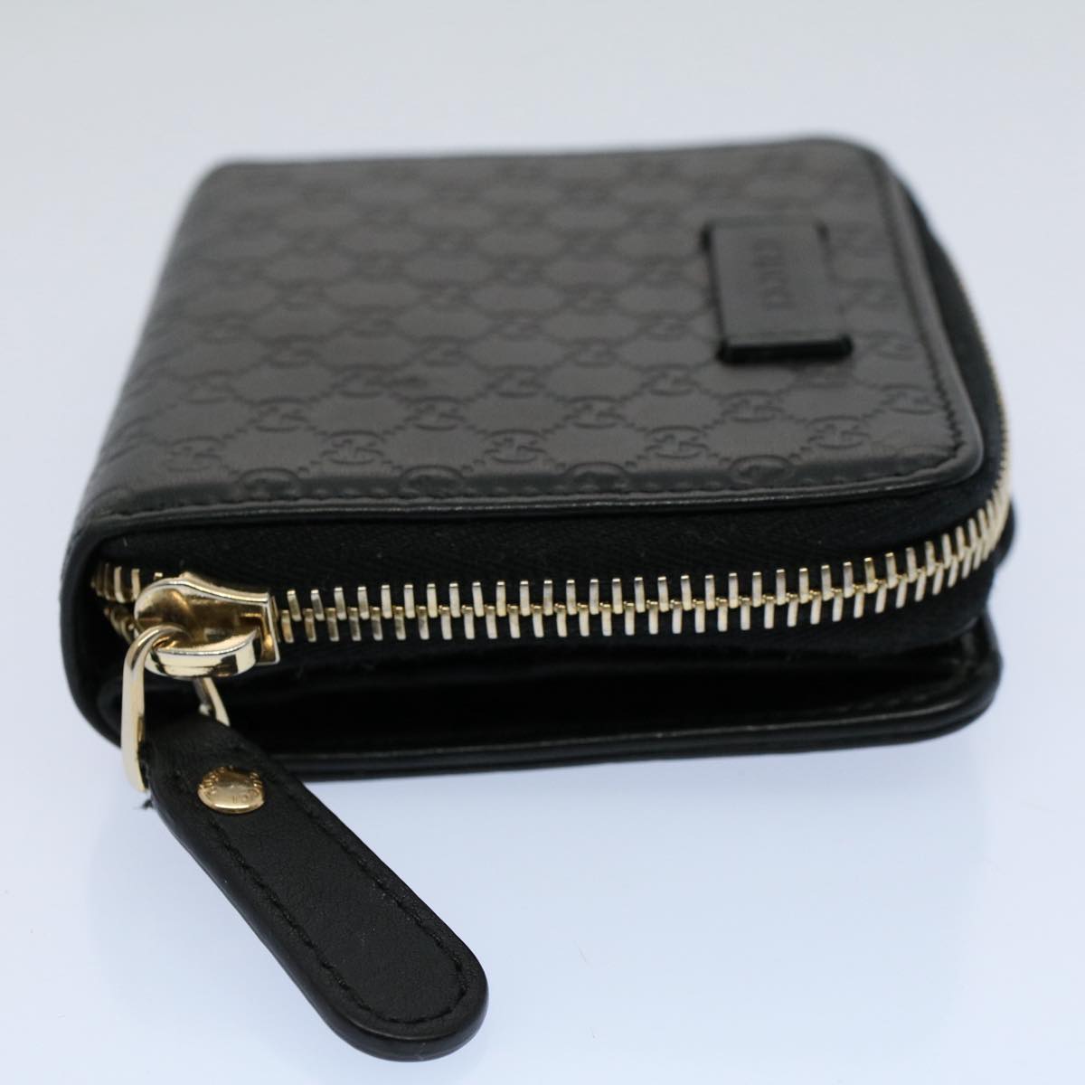 GUCCI Micro GG Canvas Guccissima Wallet Black 449345 525040 Auth hk873