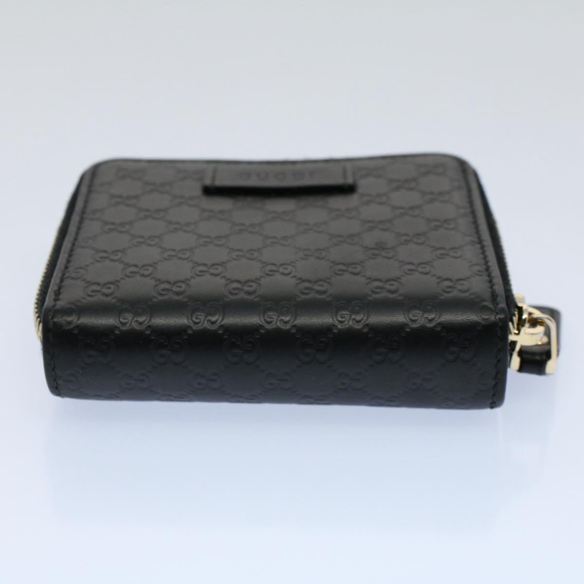 GUCCI Micro GG Canvas Guccissima Wallet Black 449345 525040 Auth hk873