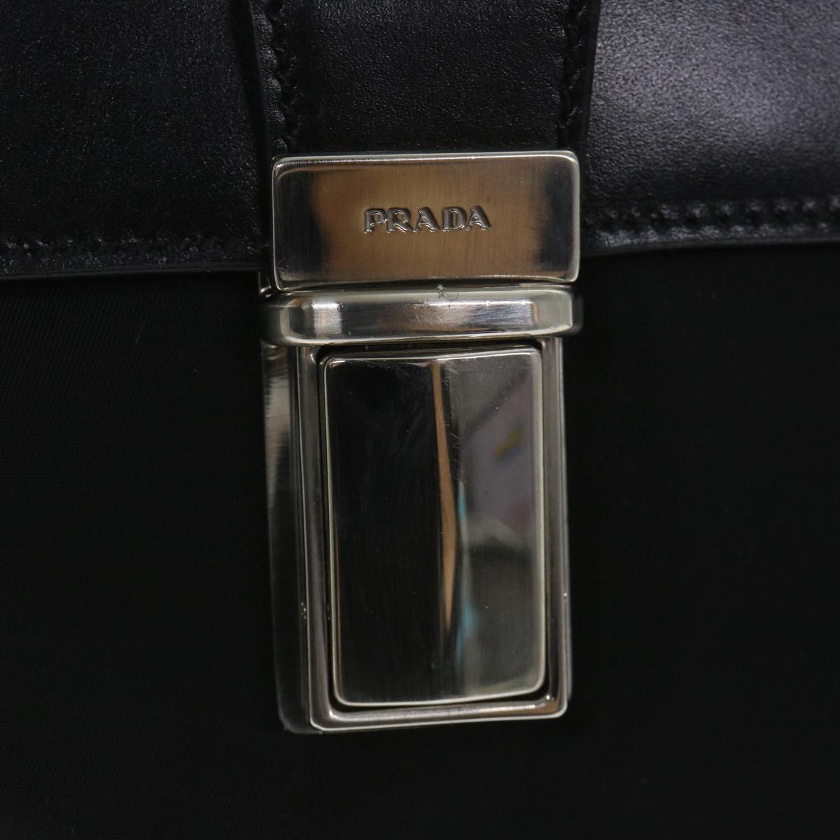 PRADA Business Bag Nylon Black Auth hk881