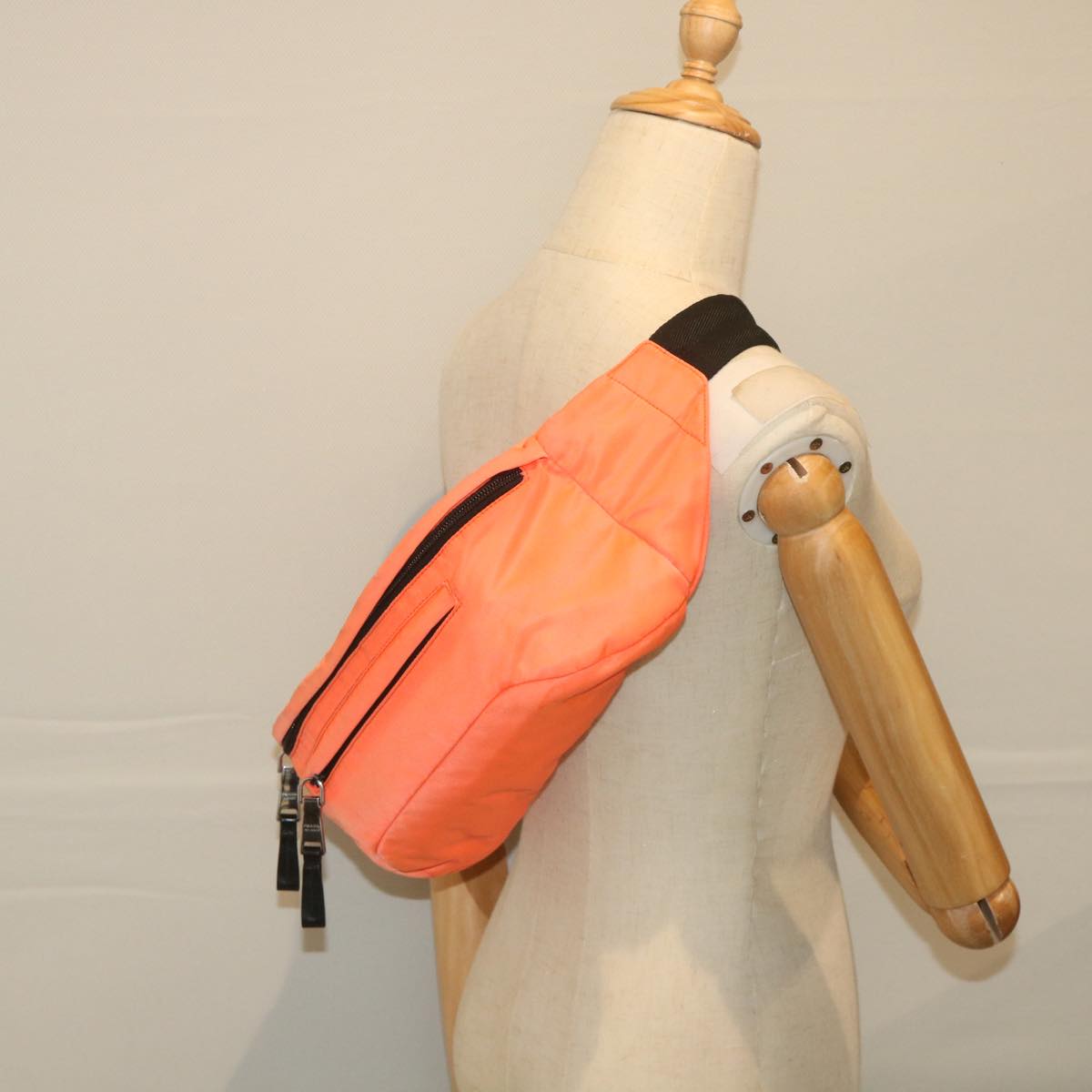 PRADA Waist bag Nylon Orange Auth hk893