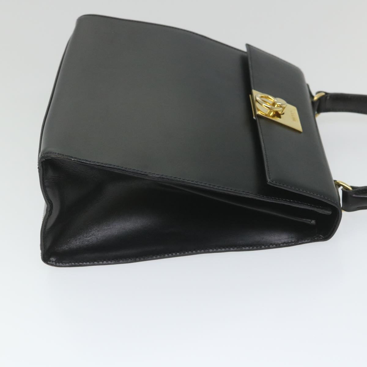 CELINE Hand Bag Leather 2way Black Auth hk901