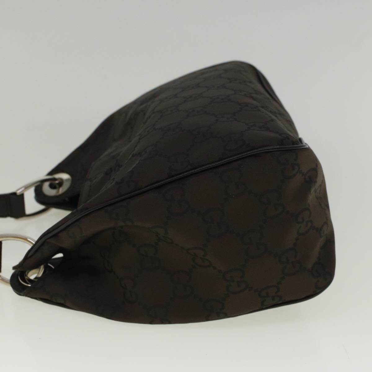 GUCCI GG Canvas Shoulder Bag Brown 257265 Auth hk914