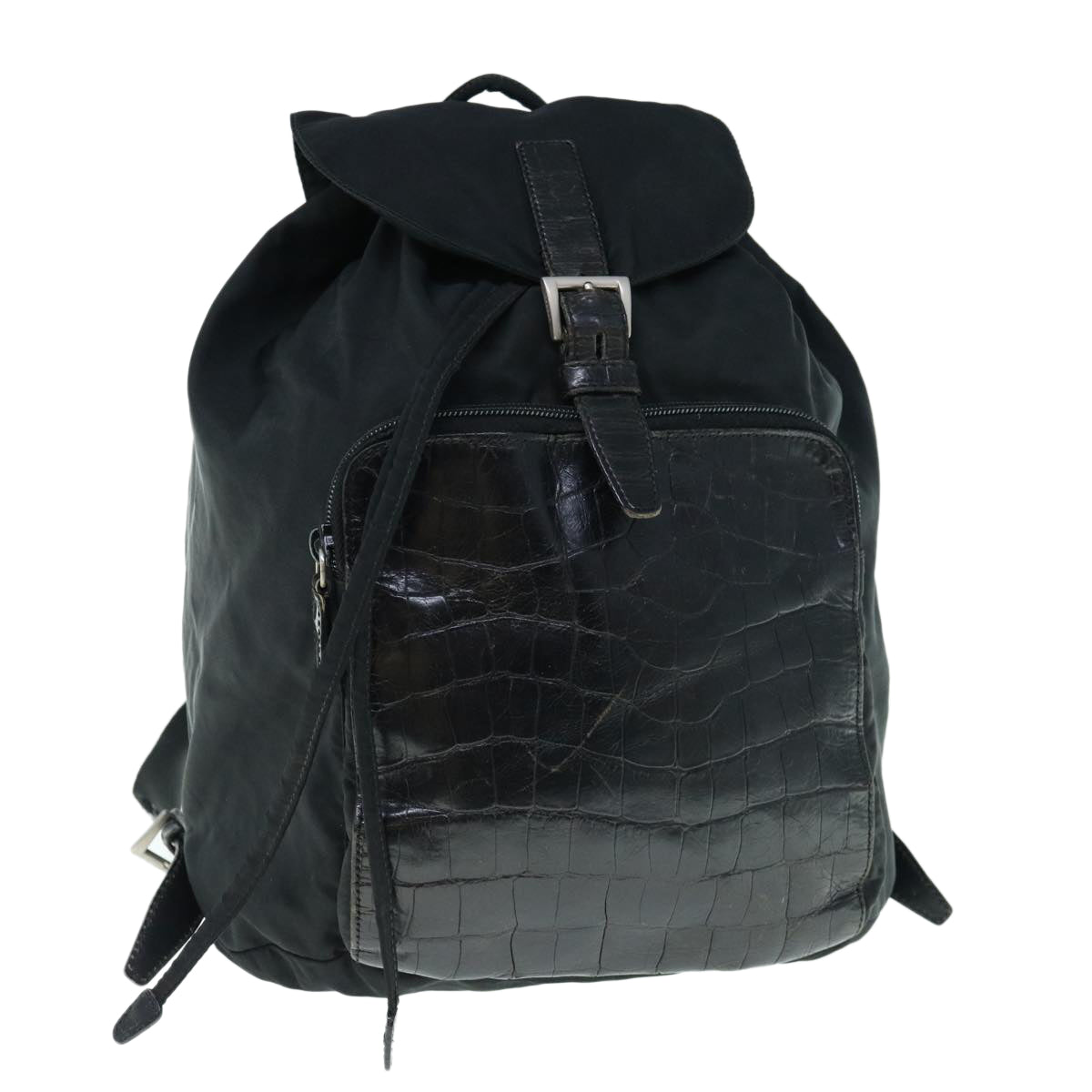 PRADA Backpack Nylon Black Auth hk923