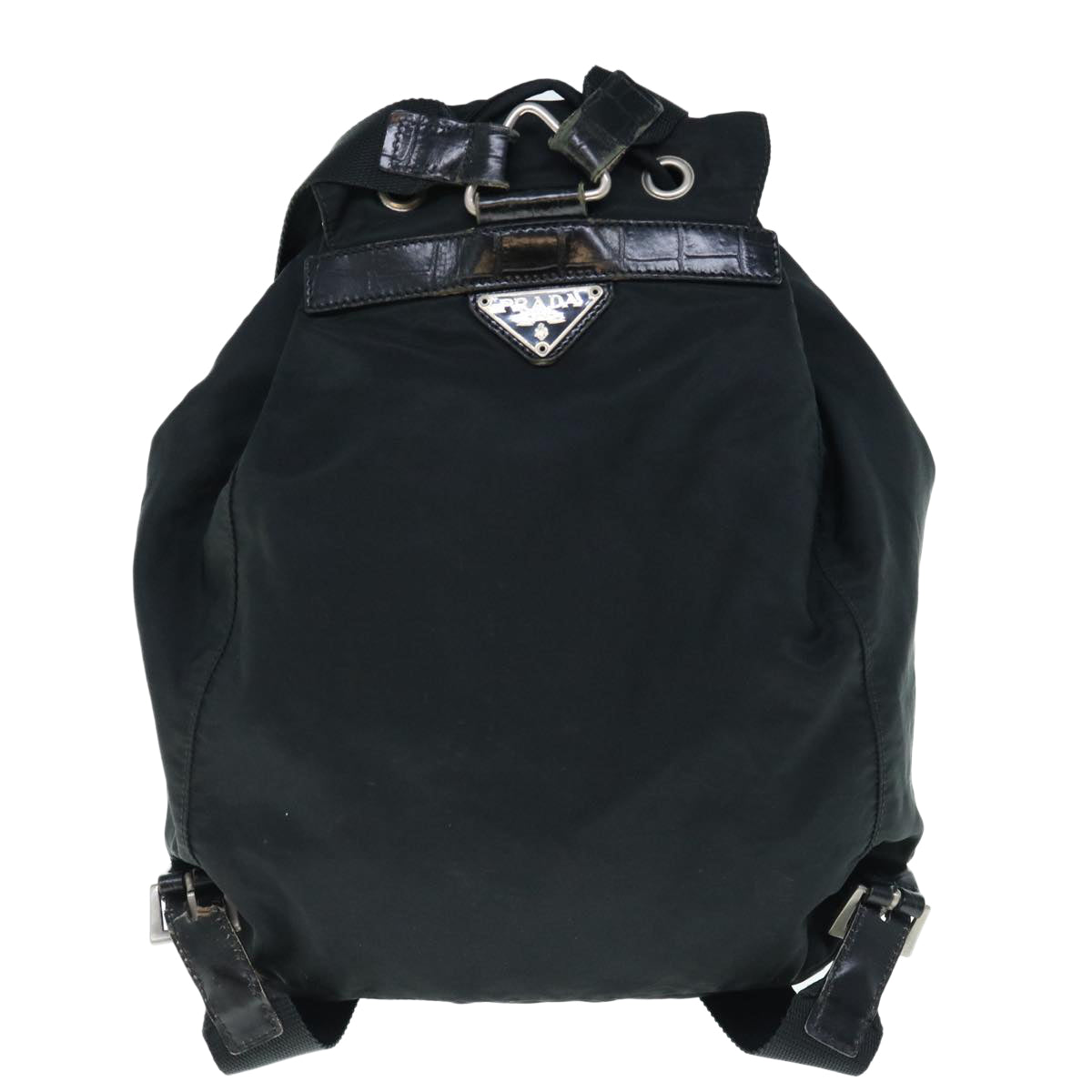 PRADA Backpack Nylon Black Auth hk923