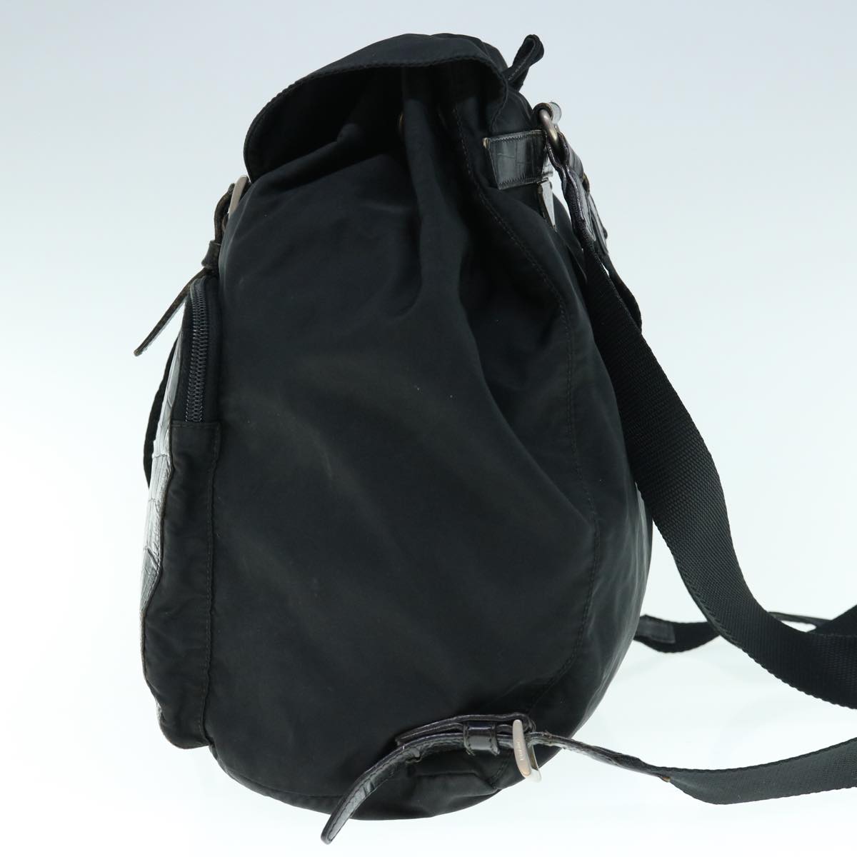 PRADA Backpack Nylon Black Auth hk923