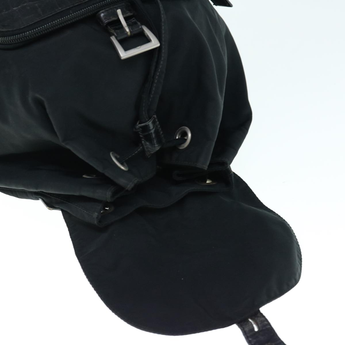 PRADA Backpack Nylon Black Auth hk923