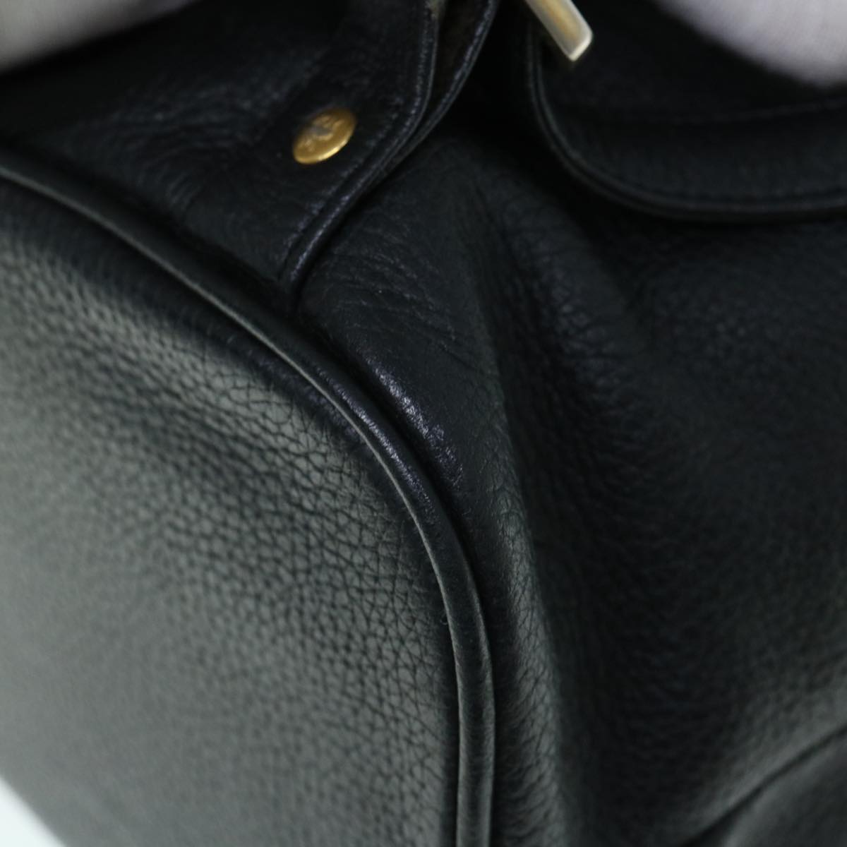 MCM Backpack Leather Black Auth hk924