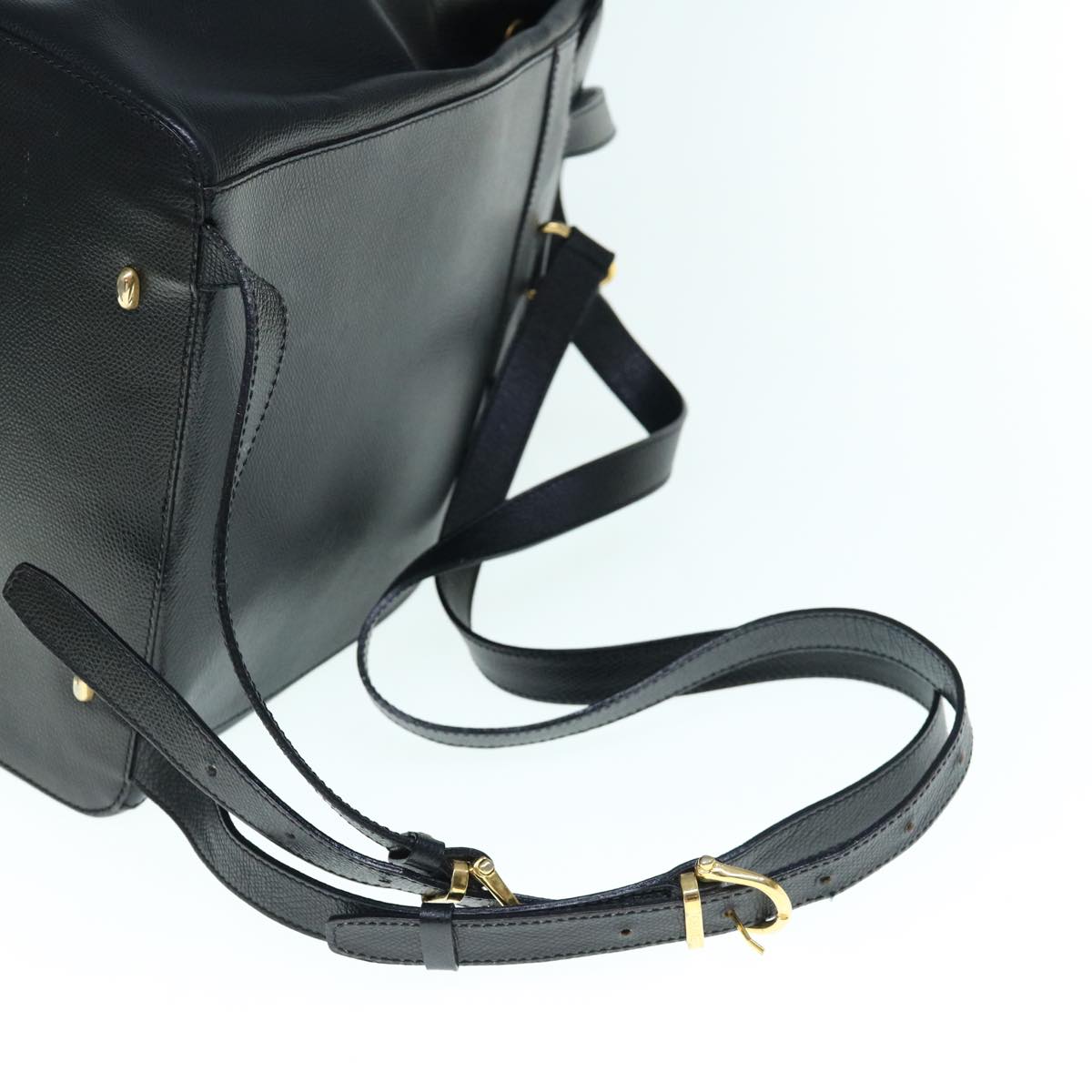 CELINE Macadam Backpack Leather Black Auth hk993