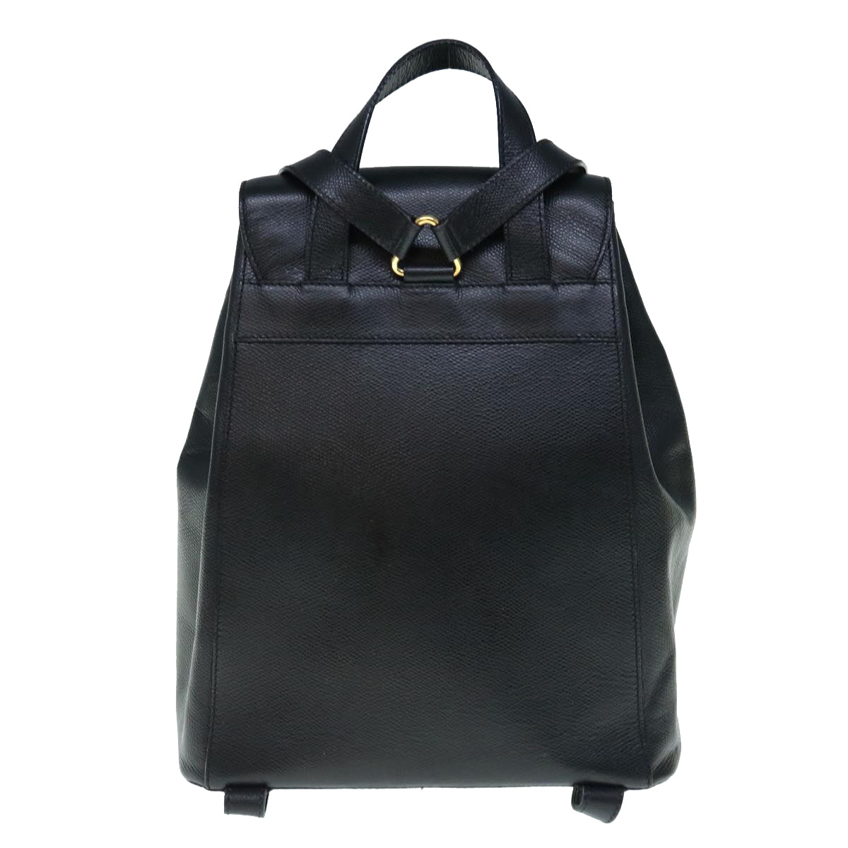 CELINE Macadam Backpack Leather Black Auth hk993