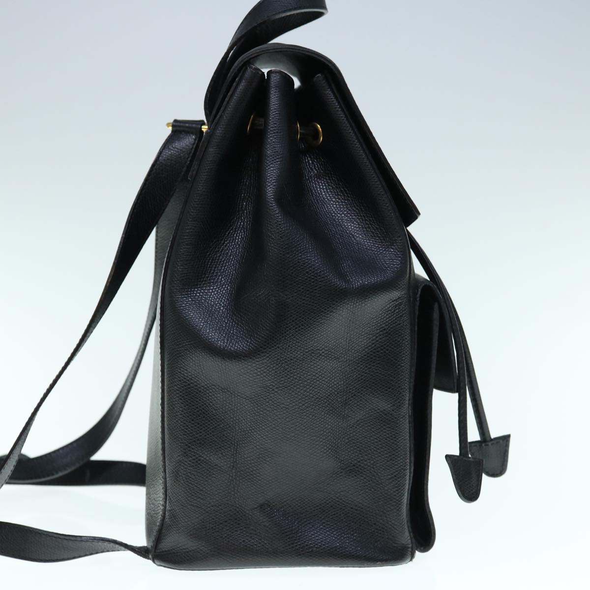 CELINE Macadam Backpack Leather Black Auth hk993