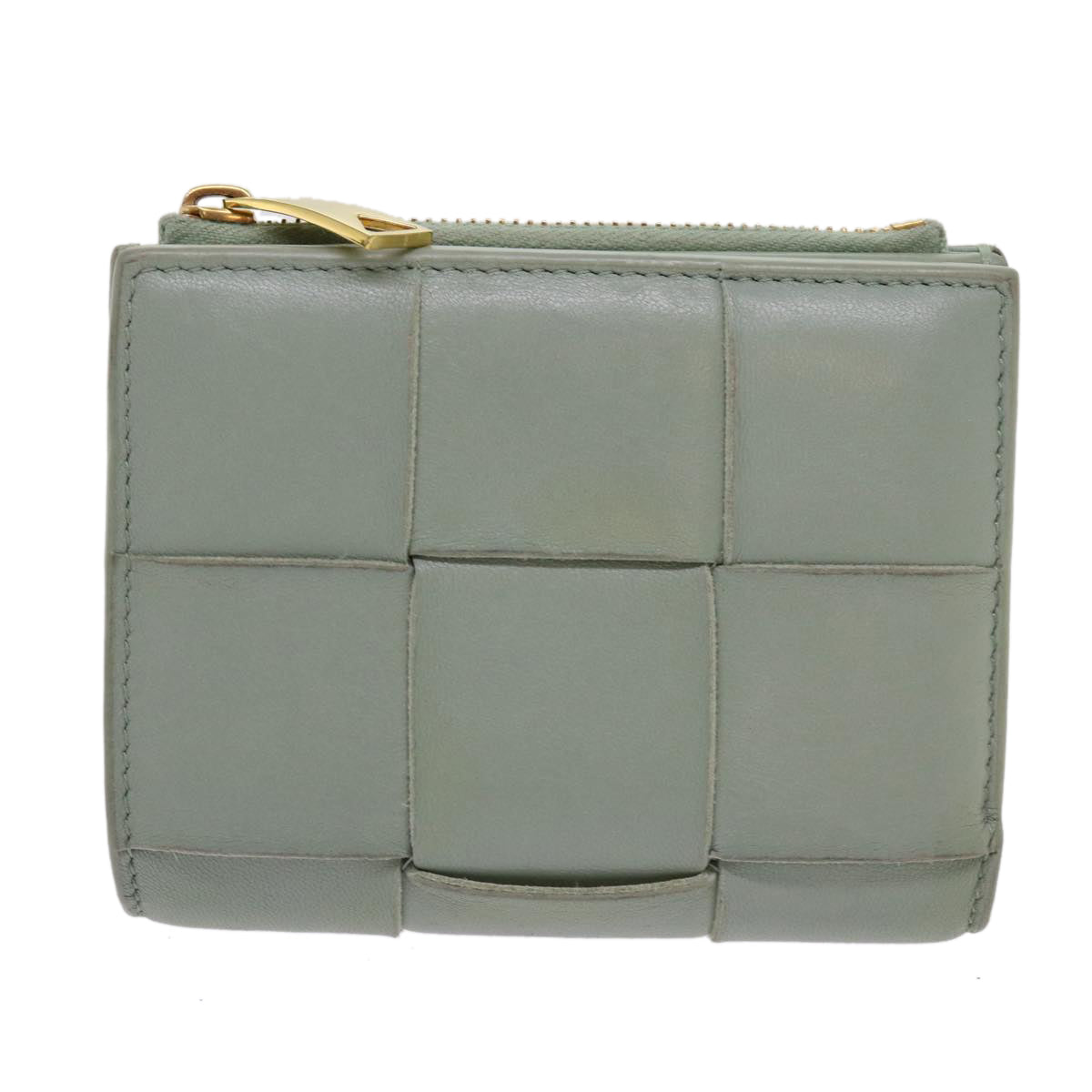 BOTTEGAVENETA INTRECCIATO Wallet Leather Light Blue Auth hk998