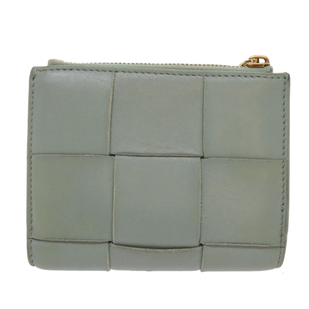 BOTTEGAVENETA INTRECCIATO Wallet Leather Light Blue Auth hk998