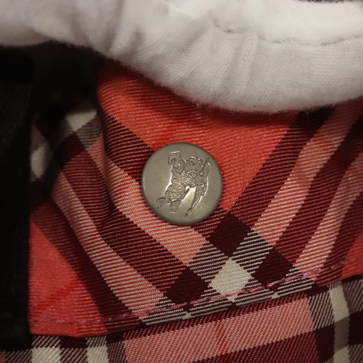 BURBERRY Nova Check Blue Label Hand Bag Nylon Pink Silver Auth hs1706