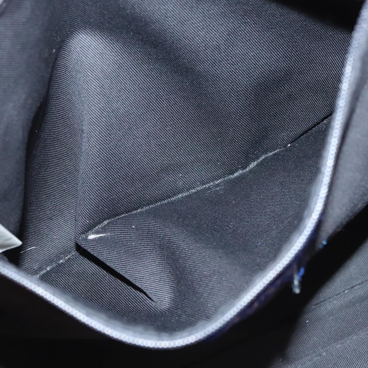 BURBERRY Nova Check Blue Label Hand Bag Nylon Pink Silver Auth hs1706