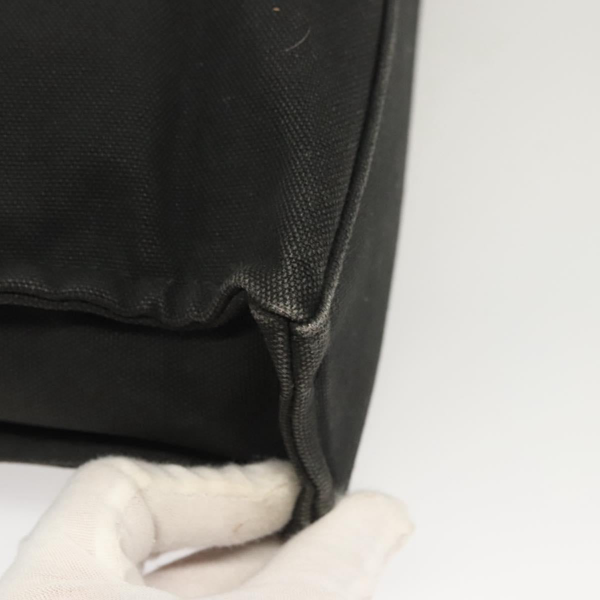 BURBERRY Nova Check Blue Label Hand Bag Canvas Black Silver Auth hs1712