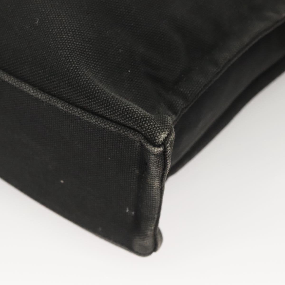 BURBERRY Nova Check Blue Label Hand Bag Canvas Black Silver Auth hs1712