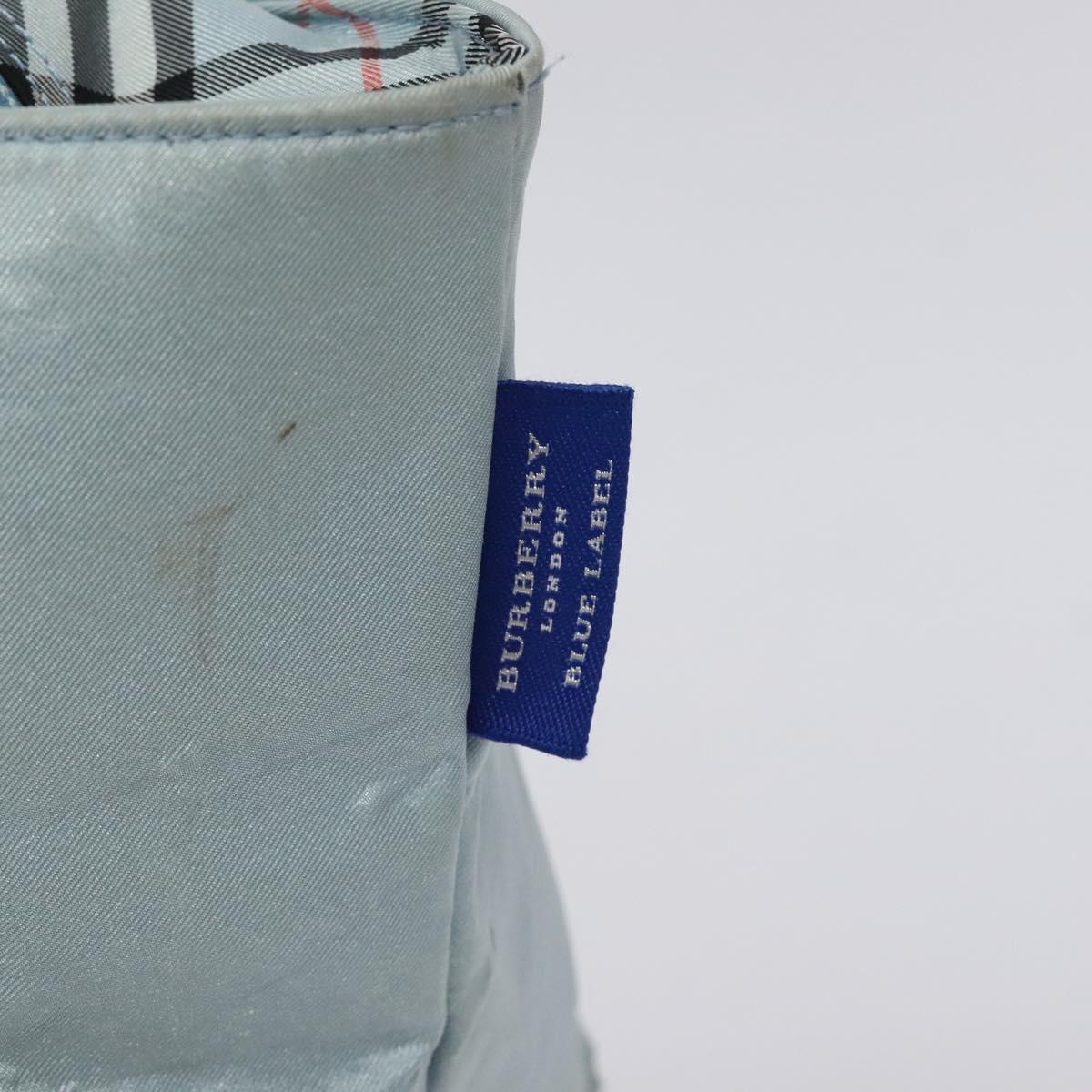 BURBERRY Blue Label Hand Bag Nylon Blue Silver Auth hs1718