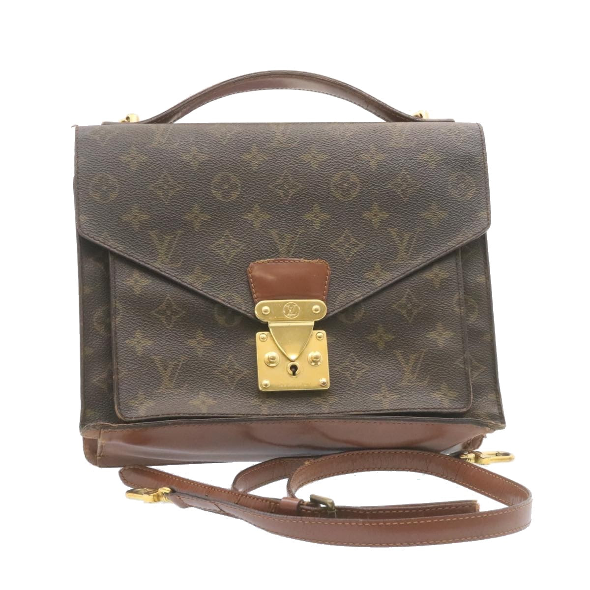 LOUIS VUITTON Monogram Monceau 2way Shoulder Bag Hand Bag M51185 LV Auth hs376