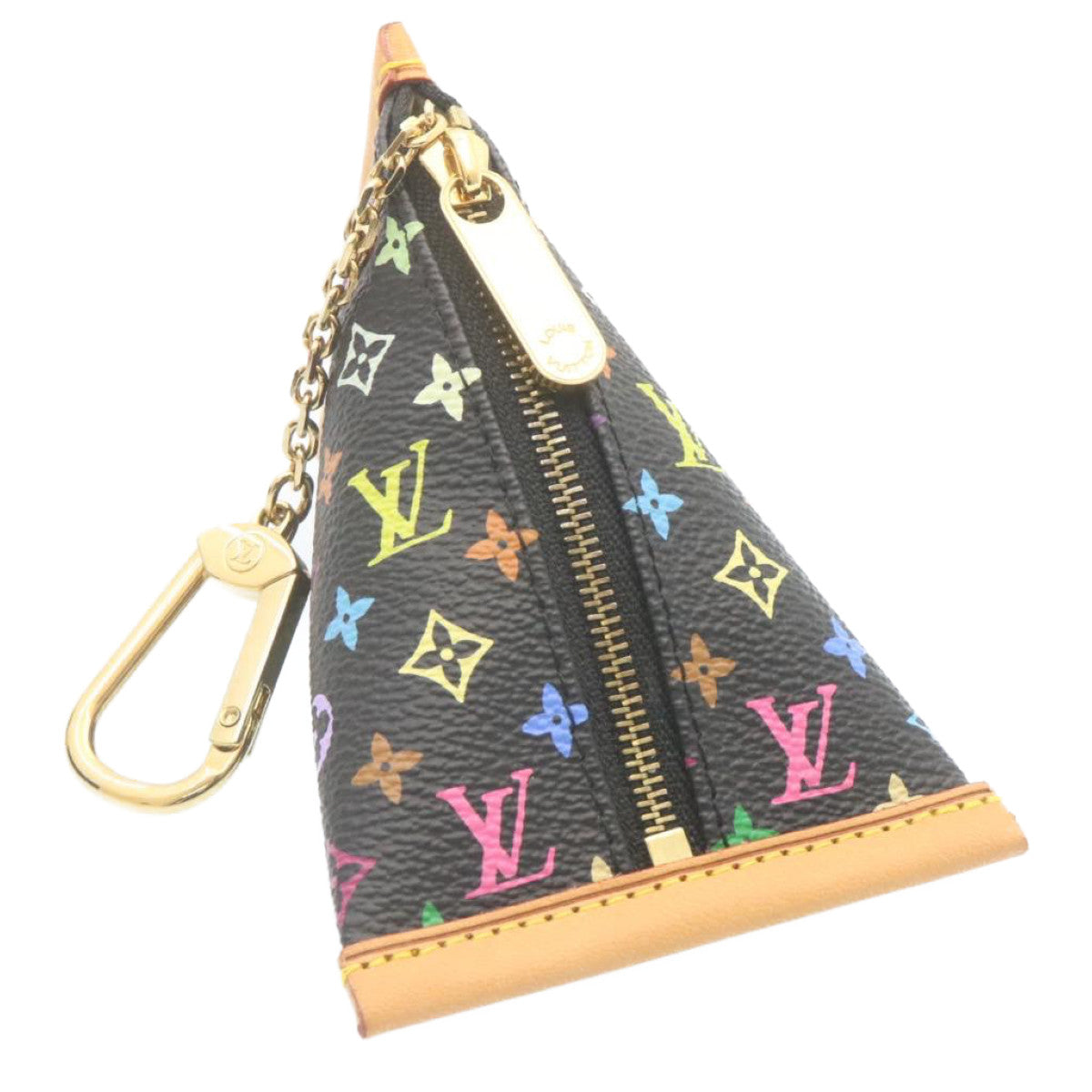 LOUIS VUITTON Monogram Multicolor Berlingo Coin Purse Black M58029 LV Auth hs547