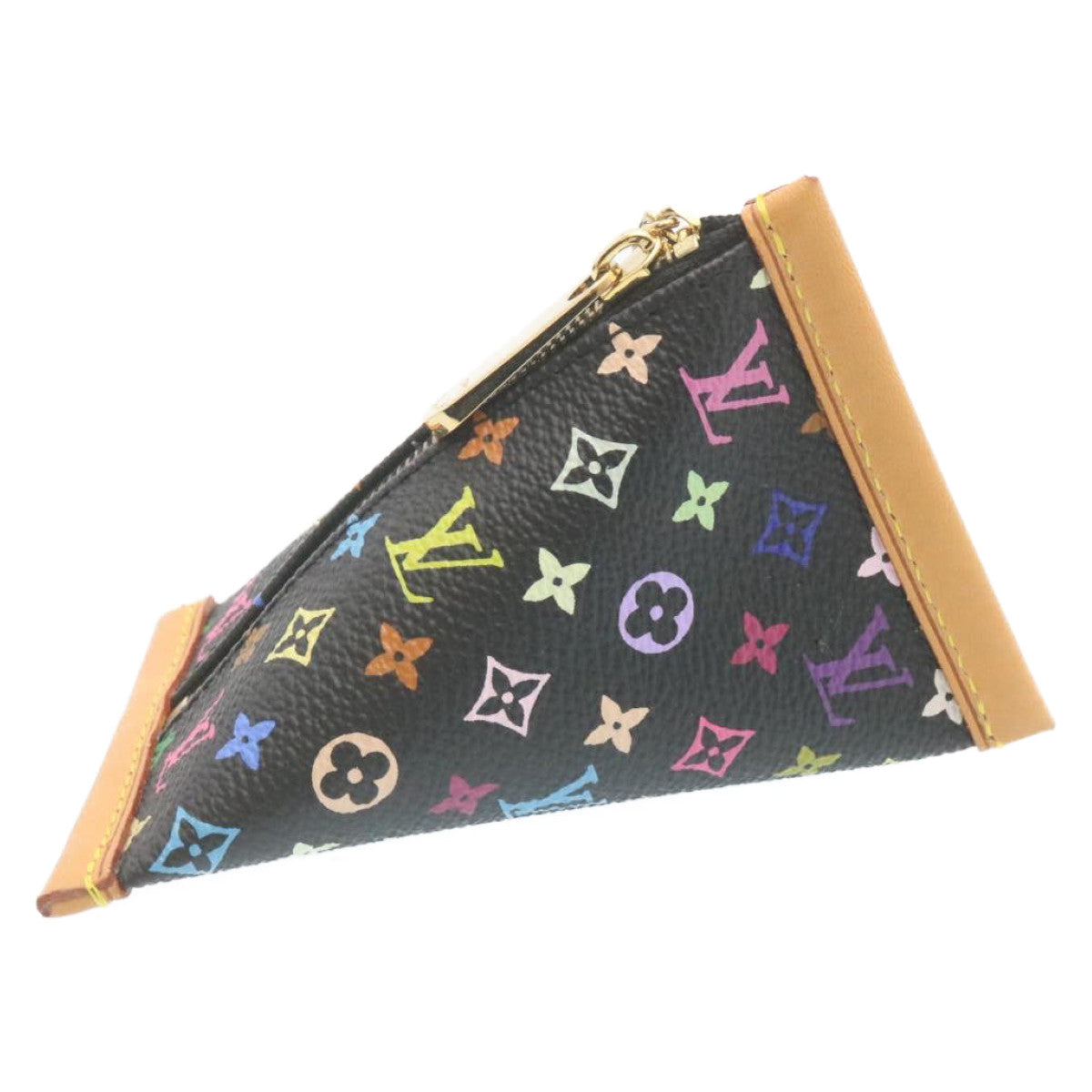 LOUIS VUITTON Monogram Multicolor Berlingo Coin Purse Black M58029 LV Auth hs547